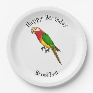 Assiettes En Carton Cute happy parrot