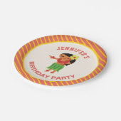 Assiettes En Carton Cute Hawaiian Hula Girl Luau Anniversaire (Angle)