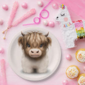 Assiettes En Carton Cute Highlands Scottish Cow (Fête)