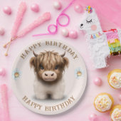 Assiettes En Carton Cute Highlands Scottish Cow (Fête)