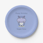 Assiettes En Carton Cute Hippo Plaques papier d'anniversaire (Devant)