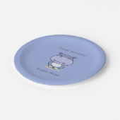 Assiettes En Carton Cute Hippo Plaques papier d'anniversaire (Angle)