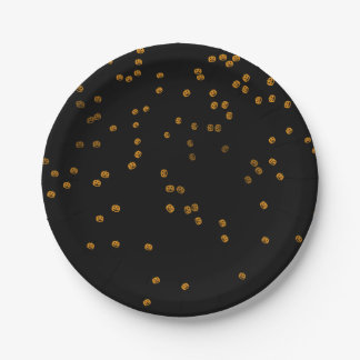 Assiettes En Carton Cute Jack O'Lantern Confetti