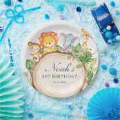 Assiettes En Carton Cute Jungle Animaux Baby shower verdoyant Annivers (Fête)