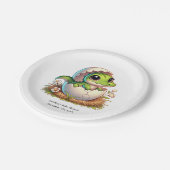 Assiettes En Carton Cute Kawaii Baby shower d'éclosion d'alligator béb (Angle)