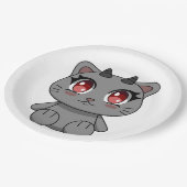 Assiettes En Carton Cute Kawaii Demon Chat (Angle)