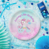 Assiettes En Carton Cute Kawaii Dreamy Unicorn Rainbow Cloud Anniversa (Fête)