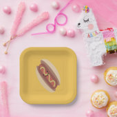 Assiettes En Carton Cute Kawaii Hot Dog (Fête)