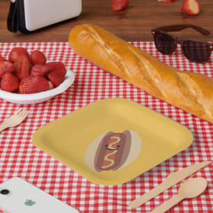 Assiettes En Carton Cute Kawaii Hot Dog