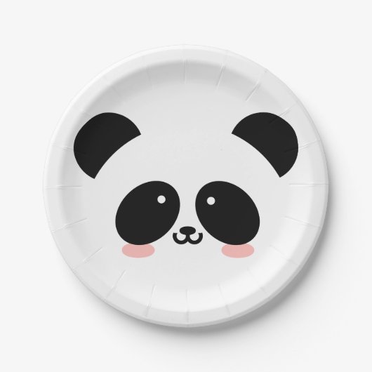 Assiettes En Carton Cute Kawaii Panda| Ajouter votre nom (Devant)