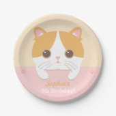 Assiettes En Carton Cute Kitten Chat Annithday Plaques papier (Devant)
