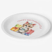 Assiettes En Carton Cute Kitten personnalisé en Casquette d'anniversai (Angle)