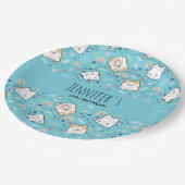 Assiettes En Carton Cute Kitty Chat Motif Whimsical Anniversaire (Angle)