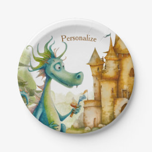 Assiettes En Carton Cute Knight Dragon Castle Anniversaire Fête Enfant