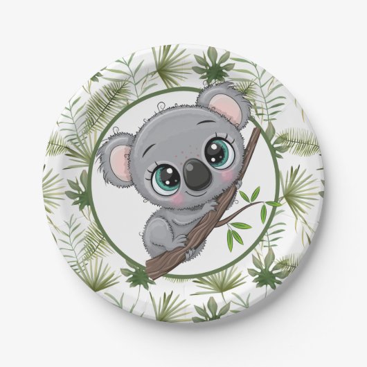 Assiettes En Carton Cute Koala Cub (Devant)