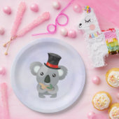 Assiettes En Carton Cute Koala dans un chapeau noir (Fête)