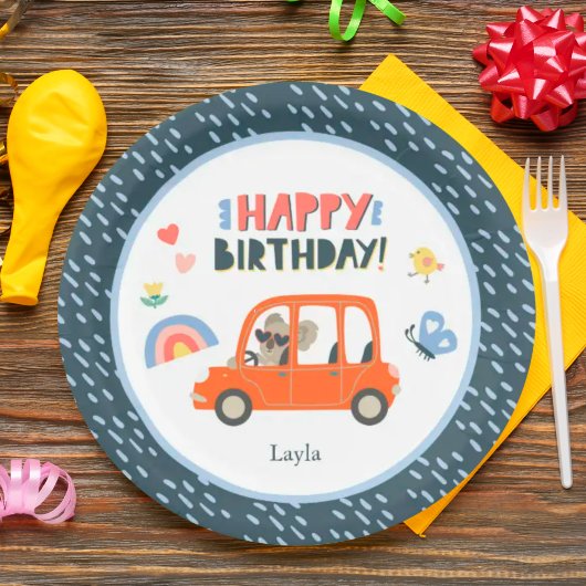 Assiettes En Carton Cute Koala Girl