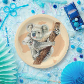 Assiettes En Carton Cute Koala Maman et bébé (Fête)