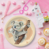 Assiettes En Carton Cute Koala Maman et bébé (Fête)
