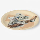 Assiettes En Carton Cute Koala Maman et bébé (Angle)