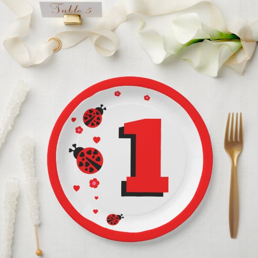 Assiettes En Carton Cute Ladybug (Mariage)