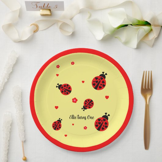 Assiettes En Carton Cute Ladybug (Mariage)