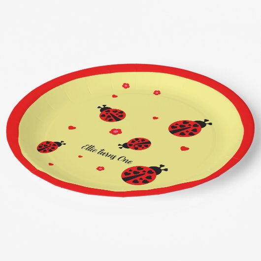 Assiettes En Carton Cute Ladybug (Angle)