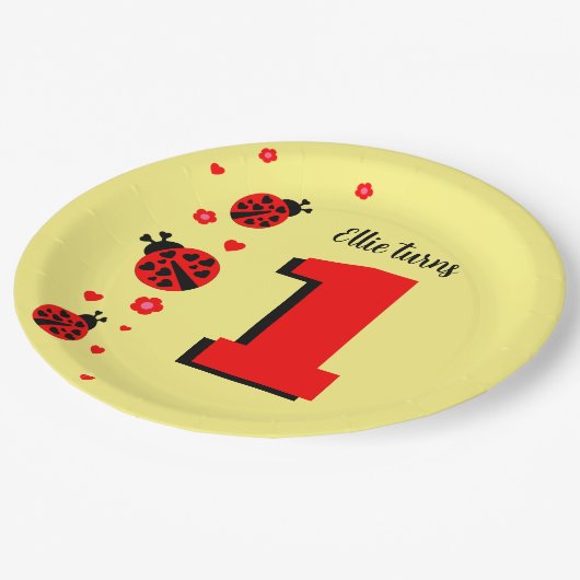 Assiettes En Carton Cute Ladybug (Angle)