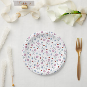 Assiettes En Carton Cute Ladybug Polka dot Daisy Flower Russe Motif