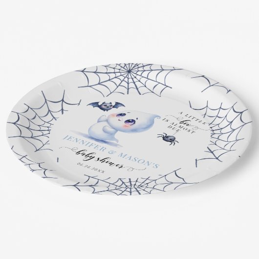Assiettes En Carton Cute Little Boo Ghost Halloween Baby Boy Shower (Angle)