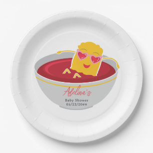 Assiettes En Carton Cute Little Nugget Poulet Nugget Fille Baby shower