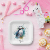 Assiettes En Carton Cute macaron en bleu aquarelle (Fête)