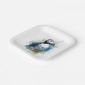 Assiettes En Carton Cute macaron en bleu aquarelle (Angulaire)