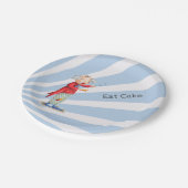 Assiettes En Carton Cute Manger Gâteau Bleu Sunburst avec Clown de cir (Angle)