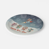 Assiettes En Carton Cute Mice Happy New Year Fireworks (Angle)