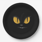 Assiettes En Carton Cute Mischievous Chat Noir avec les doigts (Devant)