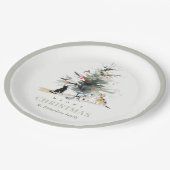 Assiettes En Carton Cute Moderne Aquarelle Meowy Arbre de Noël Chats (Angle)