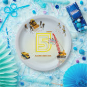 Assiettes En Carton Cute Moderne Construction Camion Thème Papier Plaq (Fête)