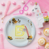 Assiettes En Carton Cute Moderne Construction Camion Thème Papier Plaq (Fête)