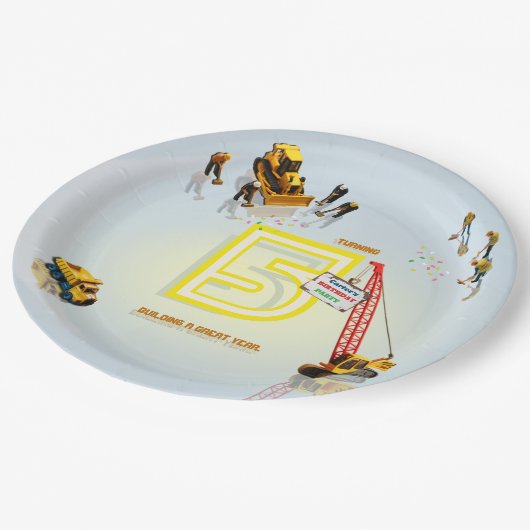 Assiettes En Carton Cute Moderne Construction Camion Thème Papier Plaq (Angle)