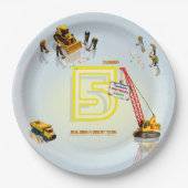 Assiettes En Carton Cute Moderne Construction Camion Thème Papier Plaq (Devant)
