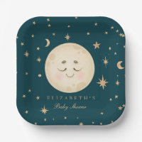 Cute Moon et Star Navy Baby shower