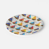 Assiettes En Carton Cute Motif de voilier (Angle)
