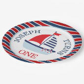 Assiettes En Carton Cute Nautical Sailboat Thème (Angle)