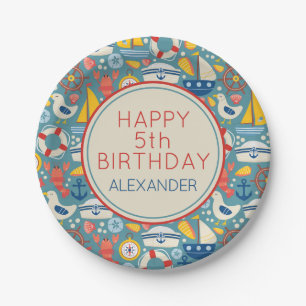 Assiettes En Carton Cute Nautique Marine Vie Personnalisée