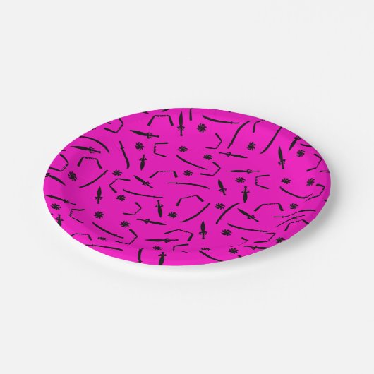 Assiettes En Carton Cute Ninja Guerrier Enfants Plaques en papier (Angle)