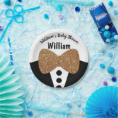 Assiettes En Carton Cute Noir Tuxedo Parties scintillant Bow Cravate B (Fête)