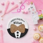 Assiettes En Carton Cute Noir Tuxedo Parties scintillant Bow Cravate B (Fête)
