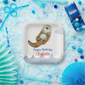 Assiettes En Carton Cute Ocean Otter Scallops fête d'anniversaire (Fête)