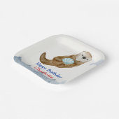 Assiettes En Carton Cute Ocean Otter Scallops fête d'anniversaire (Angulaire)